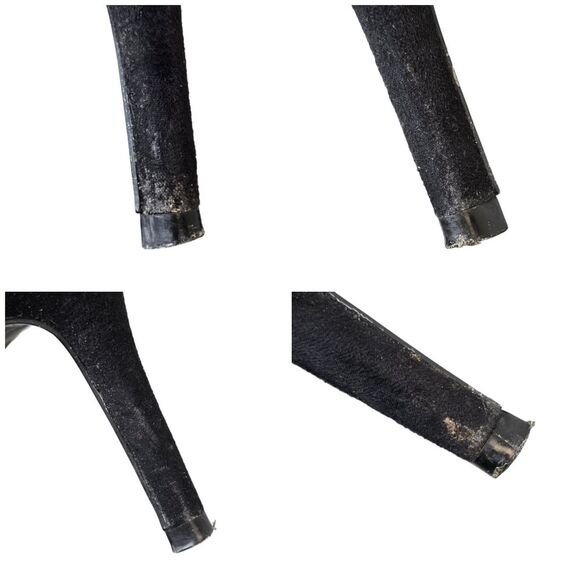 H&M Women's Black Faux Suede Leather Pointed Toe Classic Kitten Pumps Heels 38 - Picture 12 of 16